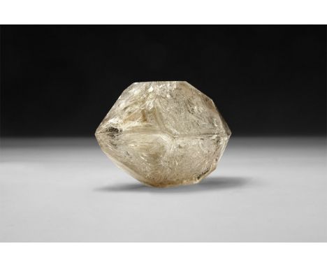 A fine example of a smoky fenster quartz, in white card tray.  170 grams, 76mm (3"). From a historic ‘Victorian Museum’ colle
