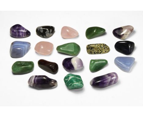 A group of twenty polished natural mixed mineral specimens.  406 grams, 29-39mm (1 - 1 1/2"). From a historic ‘Victorian Muse