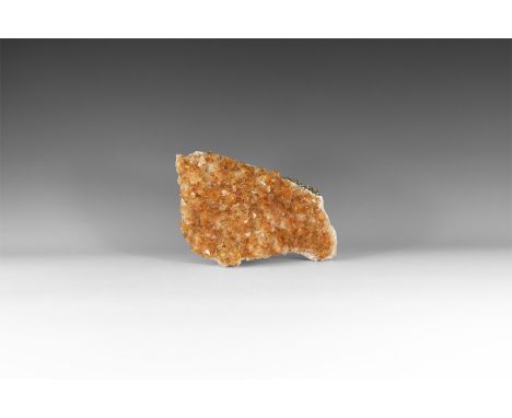 A crust of pale coloured, red- brown citrine crystals on a base of white quartz.  1.1 kg, 20.6cm (8"). From a historic ‘Victo