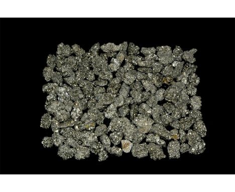 A group of one hundred and thirty three irregular pyrite (Fool's Gold' mineral samples.  1.1 kg total, 16-29mm (3/4 - 1 1/4")