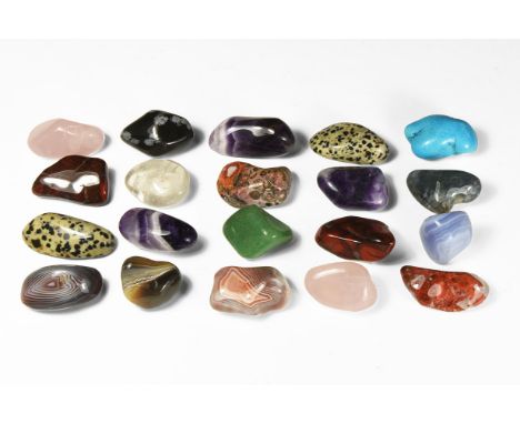 A group of twenty polished natural mixed mineral specimens.  412 grams, 29-39mm (1 - 1 1/2"). From a historic ‘Victorian Muse