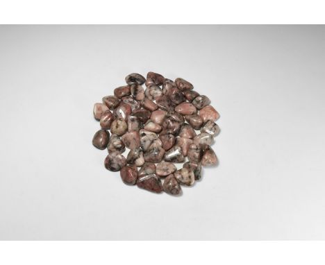 A group of fifty strawberry quartz specimens.  366 grams total, 19-26mm (3/4 - 1"). From a historic ‘Victorian Museum’ collec