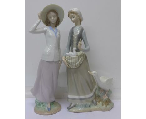 Two Lladro figures, restored, 31cm