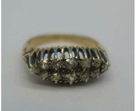 A yellow metal and diamond ring, 3.4g, K