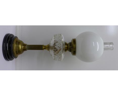A Victorian brass oil lamp