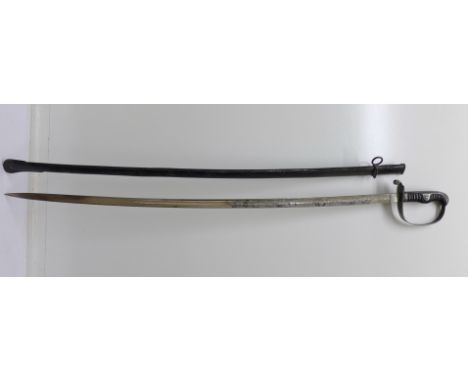 A German WWI period sword with scabbard, WK & C mark on blade