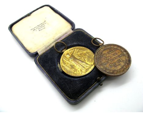 Two WWI Victory Medals, to 17329 Pte W. Moore, East Yorks Regiment and 21909 A.S. Hartley, Highland Light Infantry.