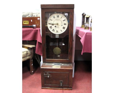 An Early XX Century Time Recording Clock, in an oak case, the white enamel dial with Arabic numerals, by The Gledhill-Brook T