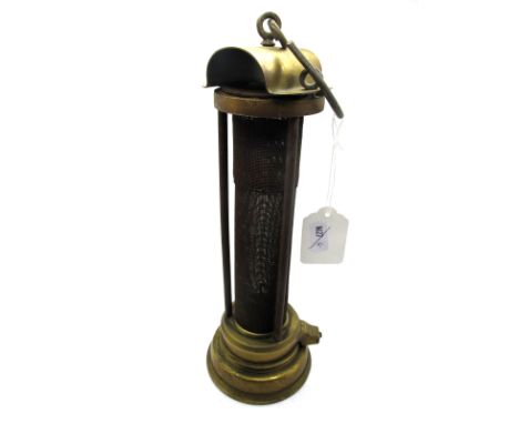A Jospeh Cooke Clanny Style Miner's Safety Lamp, 32.5cm high (including suspension hook).