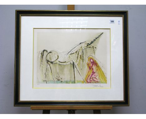 •AFTER SALVADOR DALI (Spanish, 1904-1989) *ARR La Licorn (Unicorn) Les Chevaux de Dali, lithograph, signed in pencil in the m