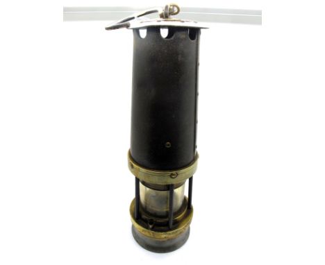John Davis &amp; Son (Derby) No. 2A Haydock Pattern Miner's Safety Lamp, 37.5cm high (including suspension hook).