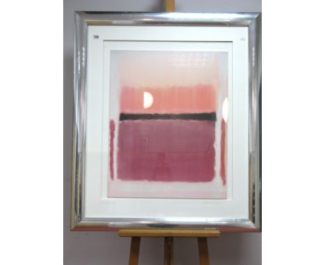 •AFTER MARK ROTHKO (American, 1903-1970) Untitled, abstract pink and black bands, print, signed in pencil on the mount, 70 x 