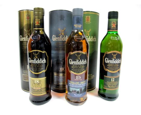 Whisky - Glenfiddich Single Malt Scotch Whisky 18 Years Old, batch number 3237, 70cl, 40% Vol., boxed; Glenfiddich Single Mal