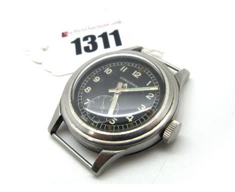 Longines; A WWII Era Stainless Steel Military W.W.W. (Watch, Wrist, Waterproof) Wristwatch, one of the "Dirty Dozen", No. F56