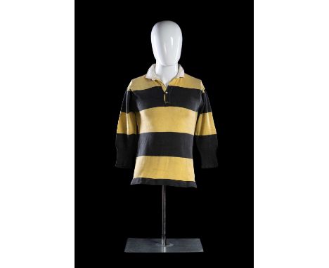 A CIRCA 1906-1909 NEWPORT RFC CAPTAIN'S JERSEY MATCH-WORN BY CHARLES MEYRICK PRITCHARD (1882-1916)Hooped black and amber jers