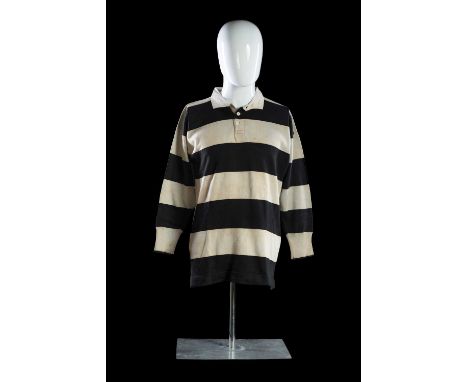A 1904-1908 CARDIFF RFC JERSEY MATCH-WORN BY RHYS THOMAS ‘RUSTY’ GABE (1880-1967)Hooped jersey with white collar, three butto