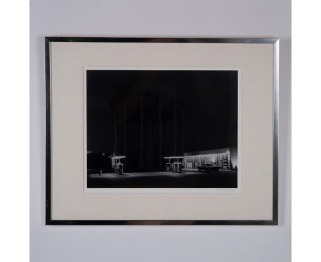 Splendid original black &amp; white gelatin print on paper entitled Petit's Mobil Station, Cherry Hill, New Jersey by America