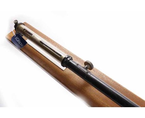 EARLY TWENTIETH CENTURY SHIP'S BRASS STICK BAROMETER WITH THERMOMETER
by Griffin & Tatlock, Edinburgh, numbered 5620,  with b