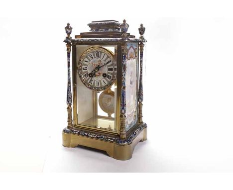 LATE NINETEENTH CENTURY FRENCH EIGHT DAY CLOISONNE MANTEL CLOCK
by Japy Freres, Paris, the signed two train eight day movemen
