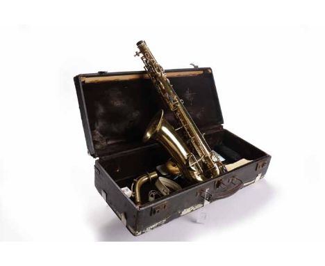 1920s BUESCHER ELKHART ALTO SAXOPHONE
circa 1924-25, serial number 175112, brass finish, the bell branded ''The Buescher Elhk