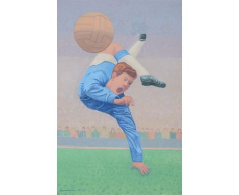 
	
		λ&nbsp;FRUIN BRUCE CHARLES BRAVINGTON (BRITISH 1910-2000)
		FOOTBALLER IN ACTION 
		Oil on board 
		Signed and dated 197