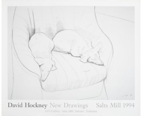 
	
		λ&nbsp;DAVID HOCKNEY (BRITISH B. 1937)
		STANLEY AND BOODGE 
		Exhibition poster for New Drawings at 1853 Gallery, Salts