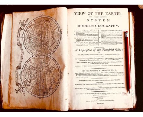 EARLY VOLUME BY REVEREND R TURNER- 'VIEW OF THE EARTH- SYSTEM OF MODERN GEOGRAPHY' AND DESCRIPTION OF THE TERRESTRIAL GLOBE, 