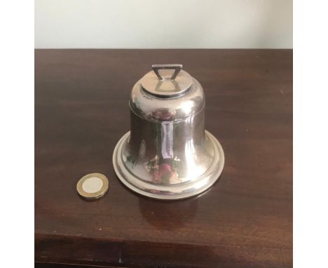 SMALL SILVER BELL FORM INKWELL 