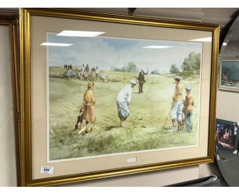 Douglas E. West : The Long Chip, colour print, 57 cm x 39 cm, framed. 