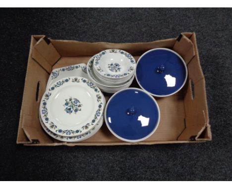 A box containing a J &amp; G Meakin iron stone dinner service. 