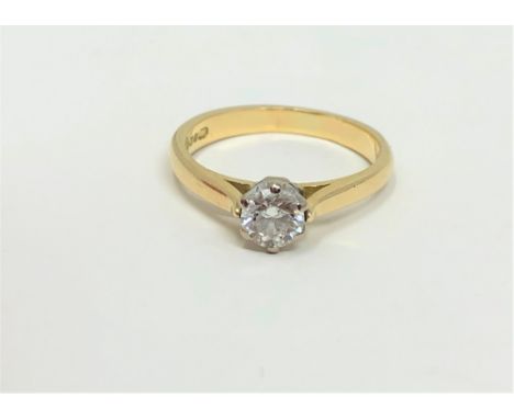 An 18ct gold solitaire diamond ring, approximately 0.30 carat, size I CONDITION REPORT: 2.7g