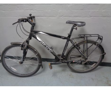 A Giant Boulder hybrid bike. 