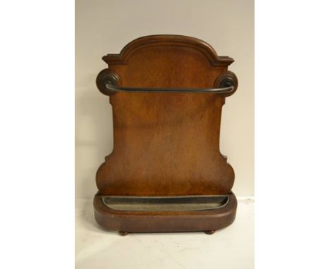 A Victorian oak stick stand with drip tray - H81cm, W66cm CONDITION REPORT: needs cleaning