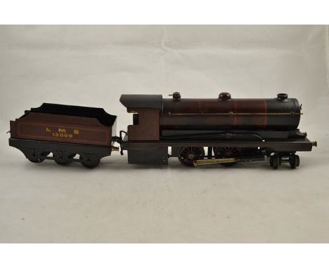 A Bowman O gauge live steam model of a 4-4-0 LMS engine and tender in maroon livery, the tender numbered LMS 13000 CONDITION 