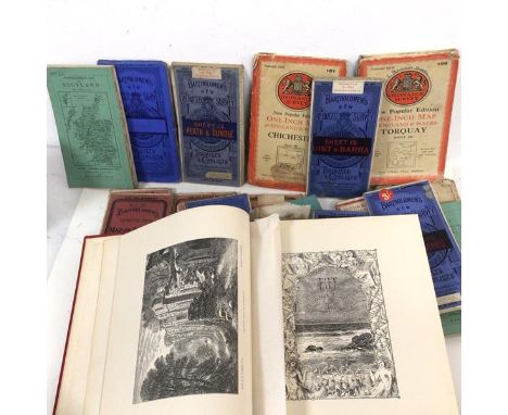 A mixed lot including eighteen tourist maps, including Ordnance survey, Bartholemew's Tourists and Cyclists, other Bartholeme