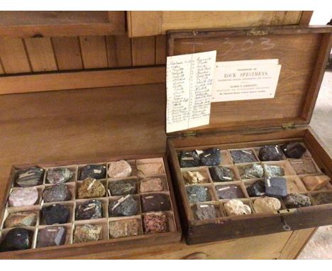 An Edwardian collection of rock specimans selected by James R. Gregory, composed of forty specimans, with hand written key (1