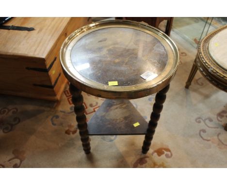 Single two tier occasional table on bobbin style legs