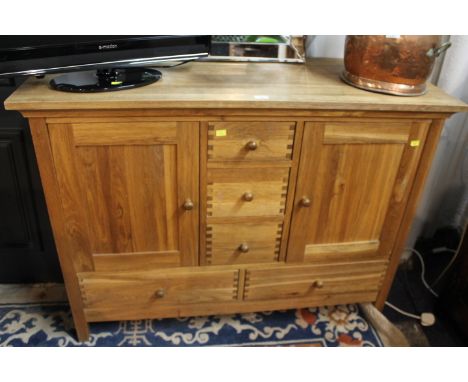 Modern light timbered sideboard, height 90 cm, width 120 cm, depth 50 cm