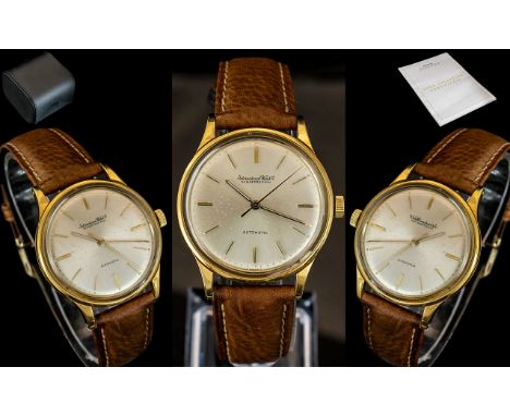 International Watch Co Schaffhausen Gents 18ct Gold Automatic Wrist Watch. c.1975, With Seconds Sweep, Swiss Automatic Moveme