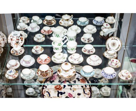 Collection of Miniature Cups &amp; Saucers, including two Coalport trios, Royal Albert Old Country Roses, Spode, Royal Crown 