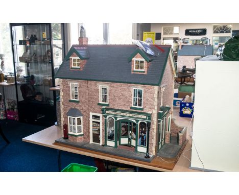 Beautiful Doll's House with 'Antiques &amp; Curios' Shop to front, full of exquisite scale furniture, front opens to reveal V
