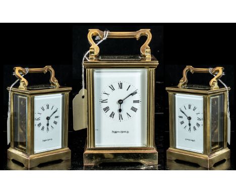 Carriage Clock with Key by Mappin &amp; Webb ltd. Lovely Condition Throughout, Is Ticking but Not Tested For Accuracy. Approx