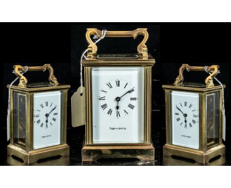 Carriage Clock with Key by Mappin &amp; Webb ltd. Lovely Condition Throughout, Is Ticking but Not Tested For Accuracy. Approx