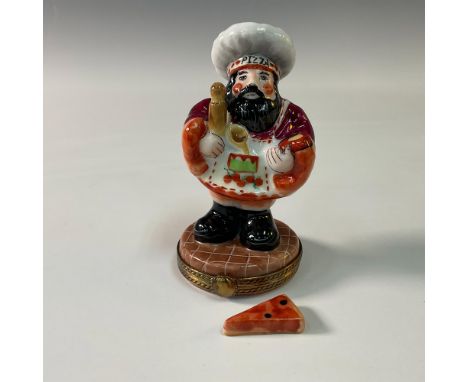 Charming limited edition Limoges porcelain treasure box designed by RMC, crafted in Limoges, France. This whimsical piece is 