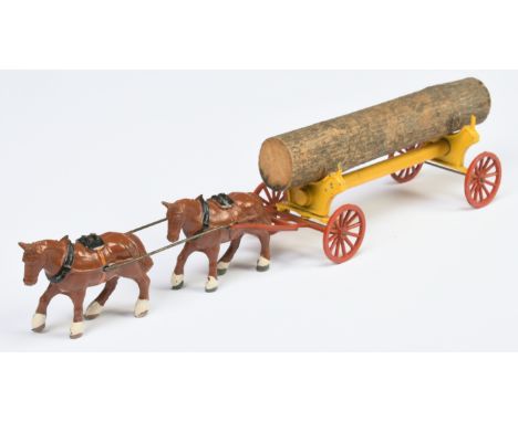 Charbens 'No. 1 - Tree Wagon &amp; Two Horses' (Post-war).&nbsp; Un-boxed. &nbsp;Condition appears generally Good Plus (some 