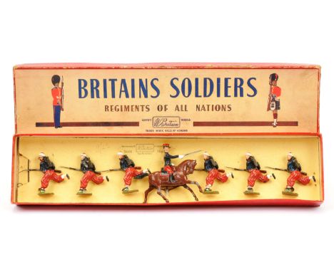 Britains - Set No. 142 - 'The French Army - Zouaves (Charging)'.&nbsp; Contains seven figures.&nbsp; Appear Good to Excellent