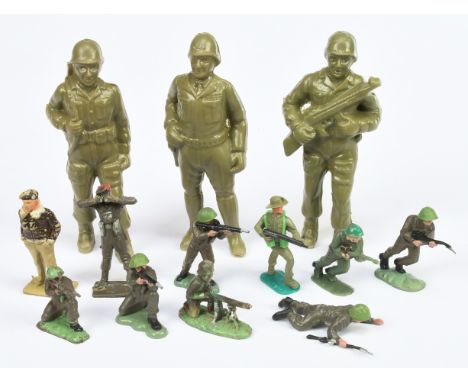 Britain &amp; Cherillea Toys Plastic Army Soldiers. Fair Plus to Good