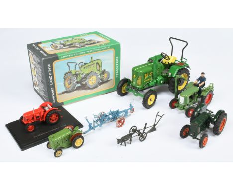 Collection of Modern Tractors and Farm Equipment.&nbsp; Including a boxed Kovap 1/25th scale tinplate clockwork tractor 'John