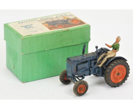 Britains Model Farm Series - Set 128F 'Fordson Major Tractor' (Rubber Tyres), boxed.  Condition generally appears Good Plus (