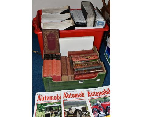 TWO BOXES OF BOOKS &amp; MAGAZINES, eighteen book titles in hardback format to include four works by Winston Churchill, My Ea
